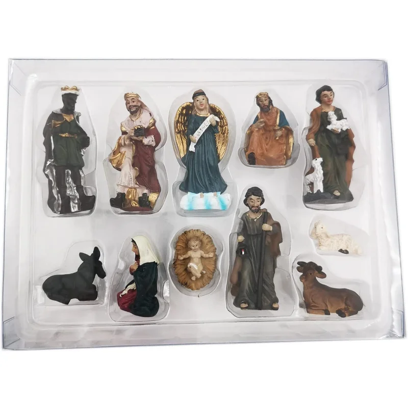 11 unids/set Cristo nacimiento de Jesús ornamento regalos Natividad artesanías resina Navidad pesebre decoración figuritas católicas