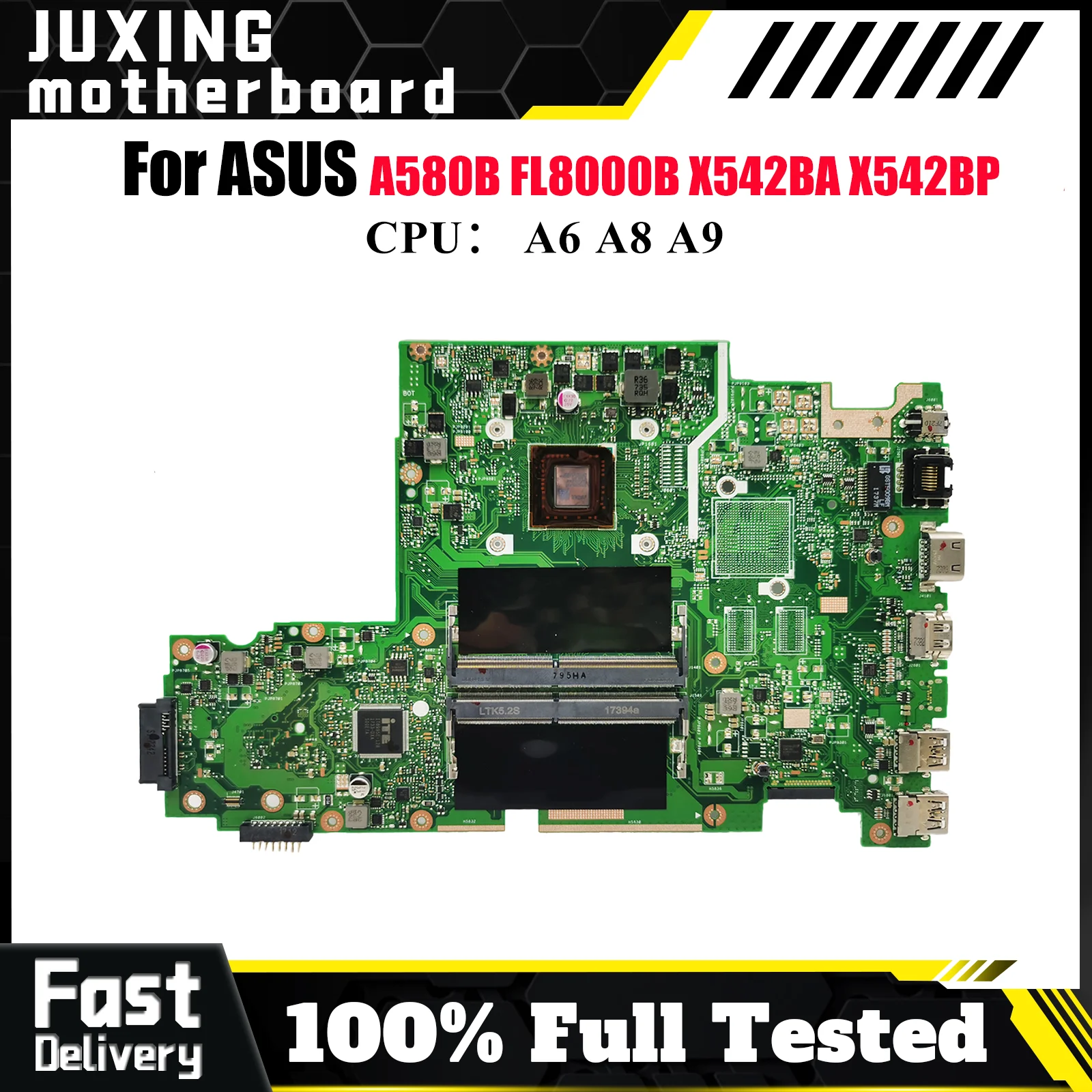 

X542BA Материнская плата для ноутбука ASUS VivoBook A580B X542BA FL8000B X542BP X542B Материнская плата для ноутбука с процессором A6 A8 A9 100% тест в порядке