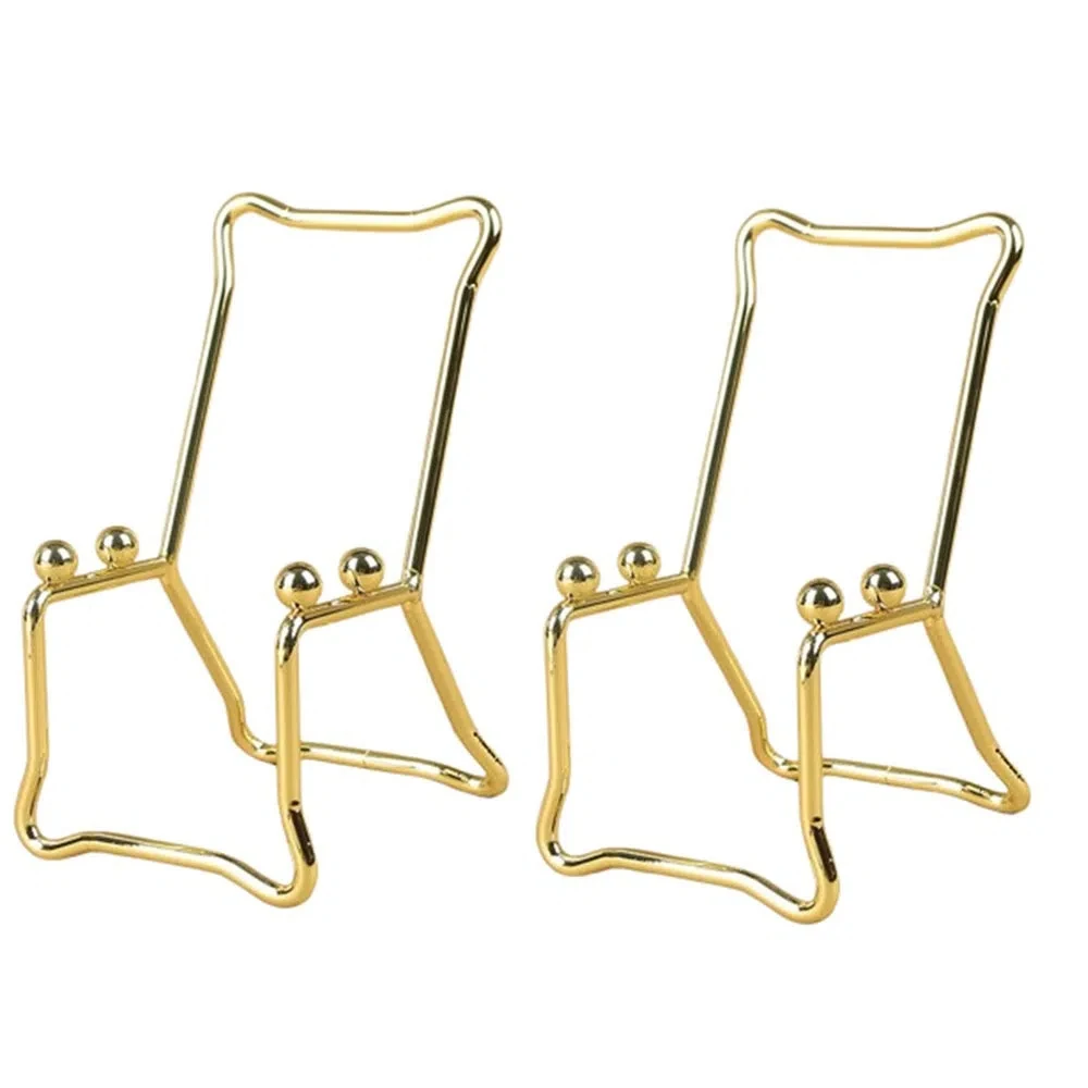 

2Pcs Creative Desktop Chair Phone Stand Universal Cute Mini Stool Phone Bracket Decorative Ornaments Stainless Steel