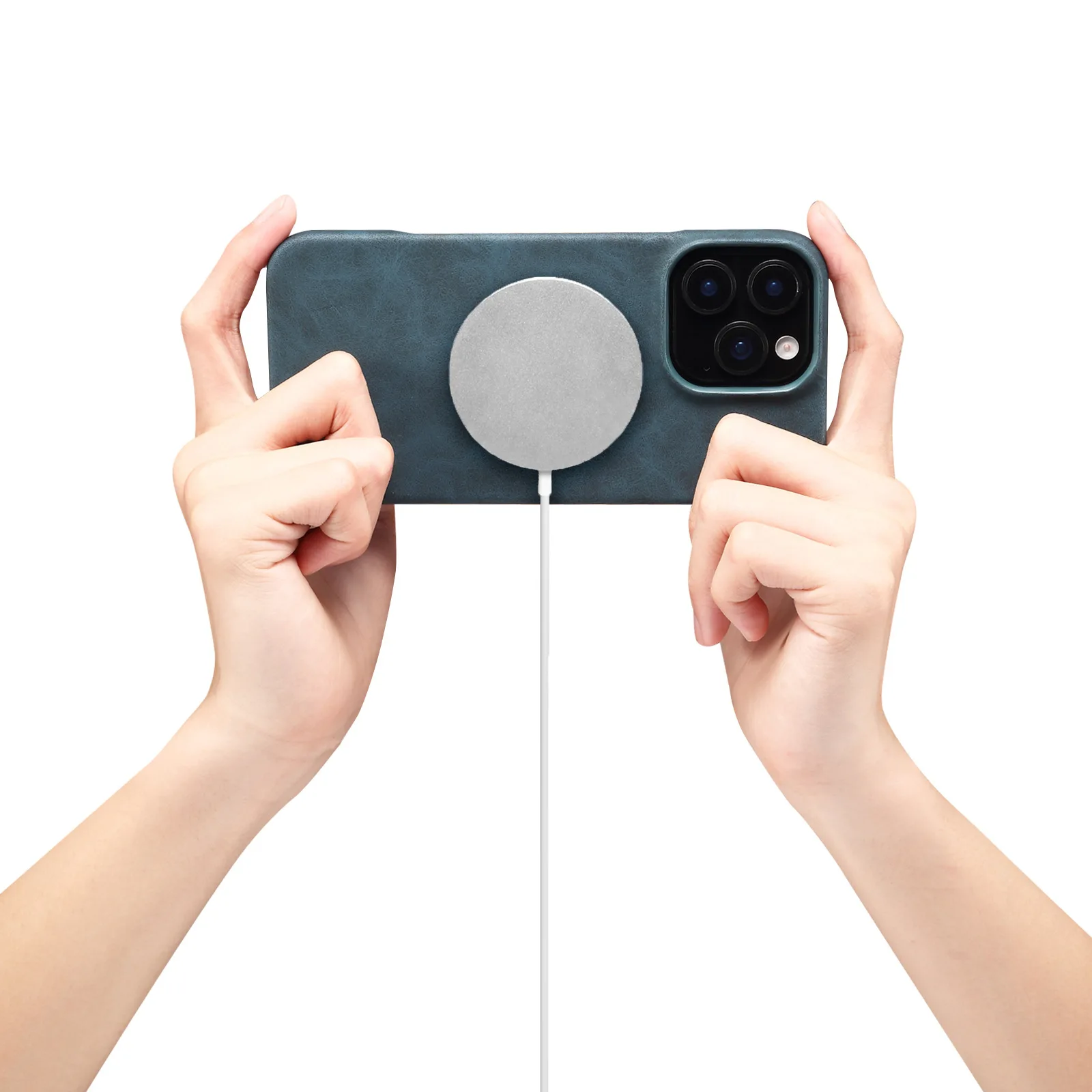 حافظة جلدية فاخرة مغناطيسية غير مرئية لهاتف آيفون 16 برو ماكس 15 بلس 14 13 برو شل شحن لاسلكي غطاء هاتف بعدسة بفتحة كبيرة #5