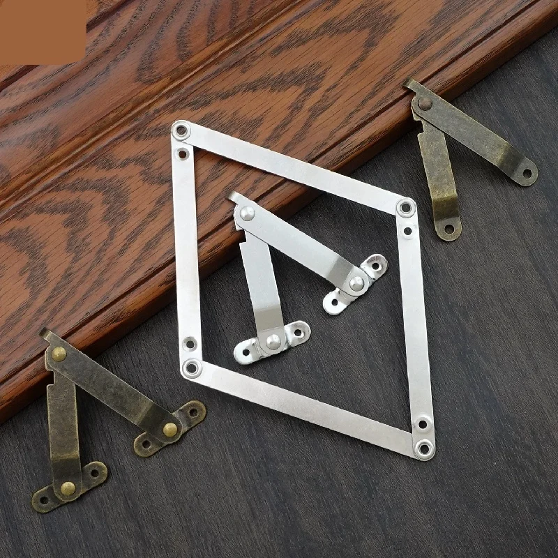 2PCS Support Pole Wooden Box Bracket Hinge Tripod Retro Pull Rod Hardware Packaging Box Movable Hinge Box Support