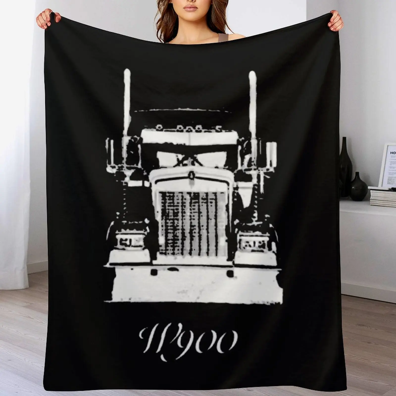 Kenworth W900 Grill View Worn Look \t Throw Blanket Plush Bed Soft Plaid Hair Blankets