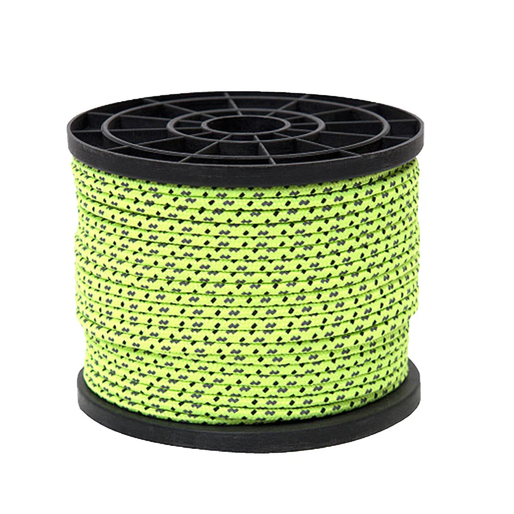 

50M 4Mm Reflective Rope Outdoor Camping Guy Lines Tent Fix Rope Weather Resistant Lightweight Strong Pulling Force for Hiking