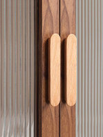 Solid Wooden Furniture Handles and Knobs Modern Simple Wardrobe Dresser Drawer Pulls Beech/Walnut Kitchen Cabinet Hardware