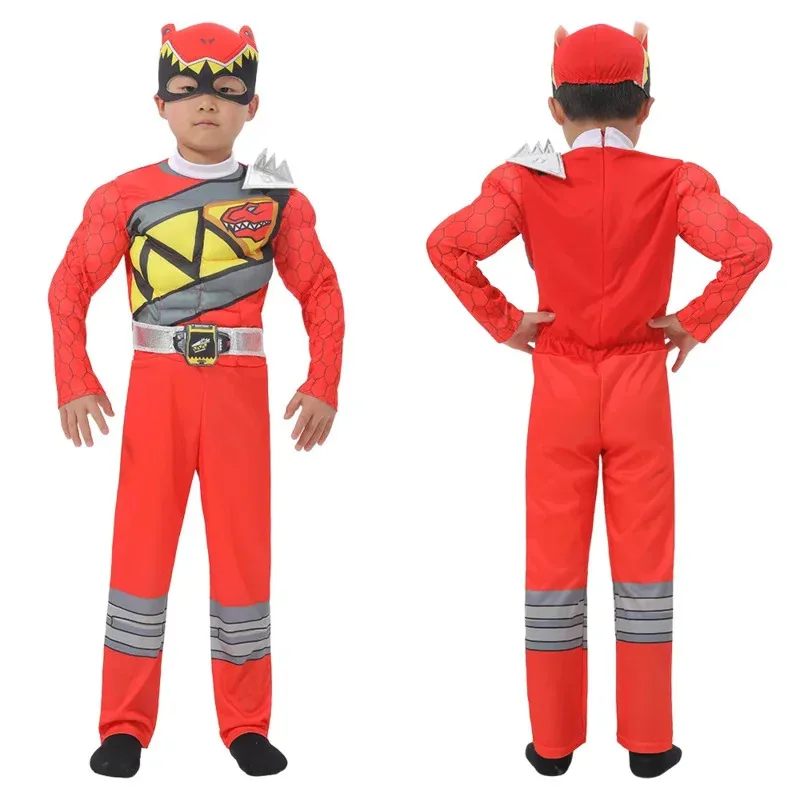 Waq89 Dinosaur Team Red Dino Charge Ranger Cosplay Baby Kid Child Power Superhero Birthday Party Canival Halloween Cos New 2025