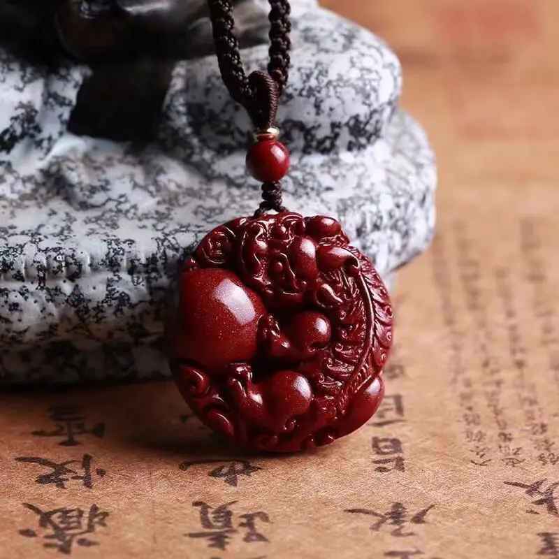 Vermilion Pendant, Pixiu, Unisex Necklace