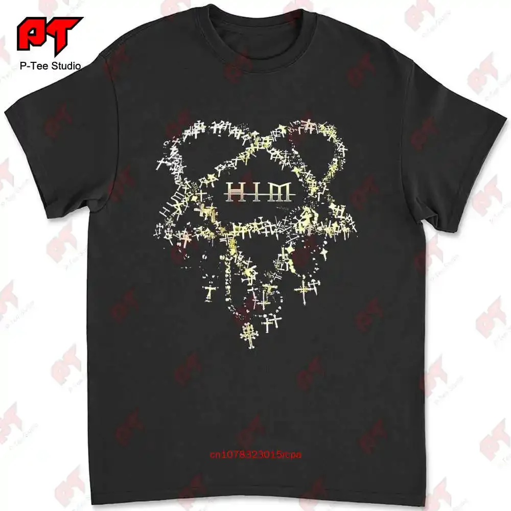 T-shirt His Infernal Majesty Him Heartagram Adult 2010 Tour Ville Valo U1U7