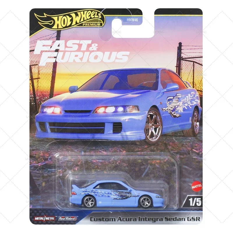 Original Hot Wheels Premium Car Fast & Furious Toys Boys 1/64 Diecast Custom Acura Inteora Sedan GsR Mercedes Benz Porsche 911