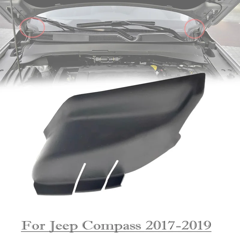 Cubierta de goma para parabrisas delantero, embellecedor de esquina lateral del limpiaparabrisas, bisagra del capó del motor, para Jeep Compass 2017, 2018, 2019, OEM 53223829