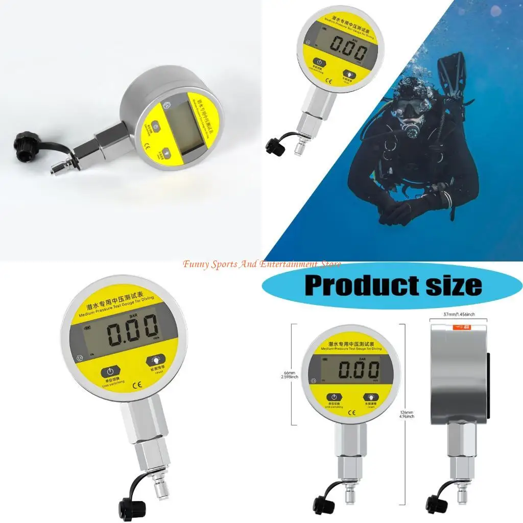 C4DE High Performances Scubas Diving Pressure Gauge Underwater Pressure Monitor