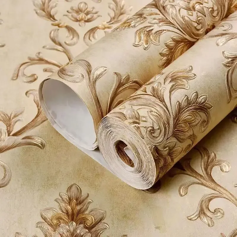 3M European Style Living Room 3D Stereoscopic Wallpaper Self Adhesive Household Thick Wallpaper TV Wall Decor Stickers Bedroomw2