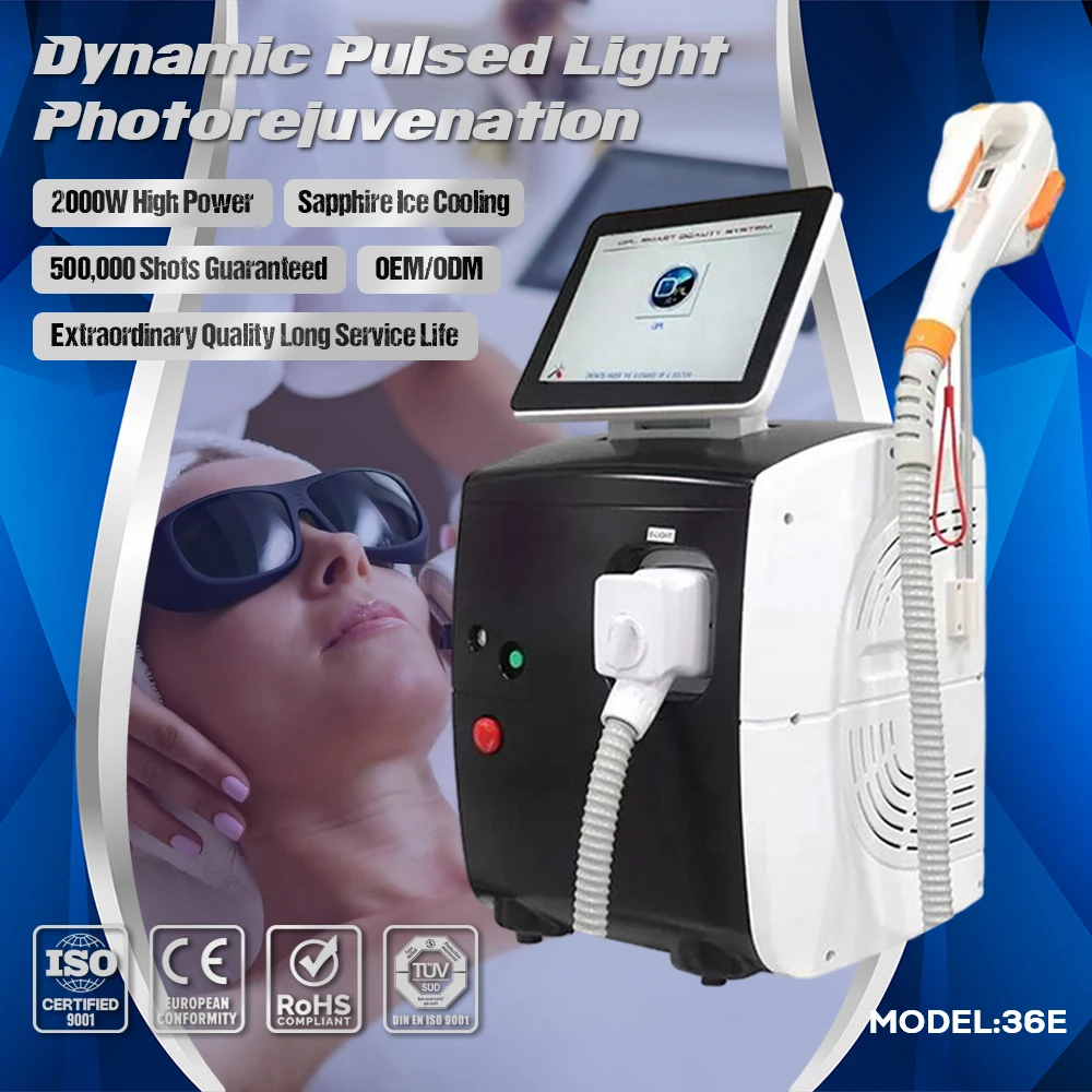 

DPL IPL OPT SHR Hair Removal Machine Vascular Therapy Spider Vein Acne Treatment Skin Rejuvenation Beauty Salon Equipment