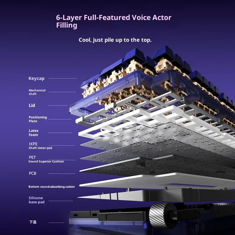 

DAREU COOL98 Mechanical Keyboard Tri Mode Wireless with Star Ring Light Strip RGB Gaming Keyboard E-sports FPS Accessories