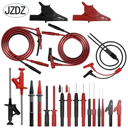 JZDZ-Kit de cables de prueba de multímetro de 23 piezas, juego de sondas de prueba eléctricas digitales, pinzas de cocodrilo, gancho de prueba, cable Flexible