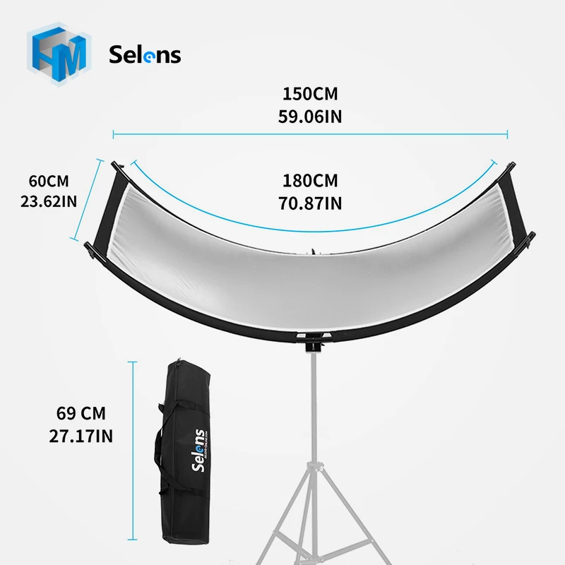 Selens 4 Color U-type Reflective Screen Portrait Curved Light Reflector 4 in 1 Diffuser Photo Studio Kits Photography Accessory