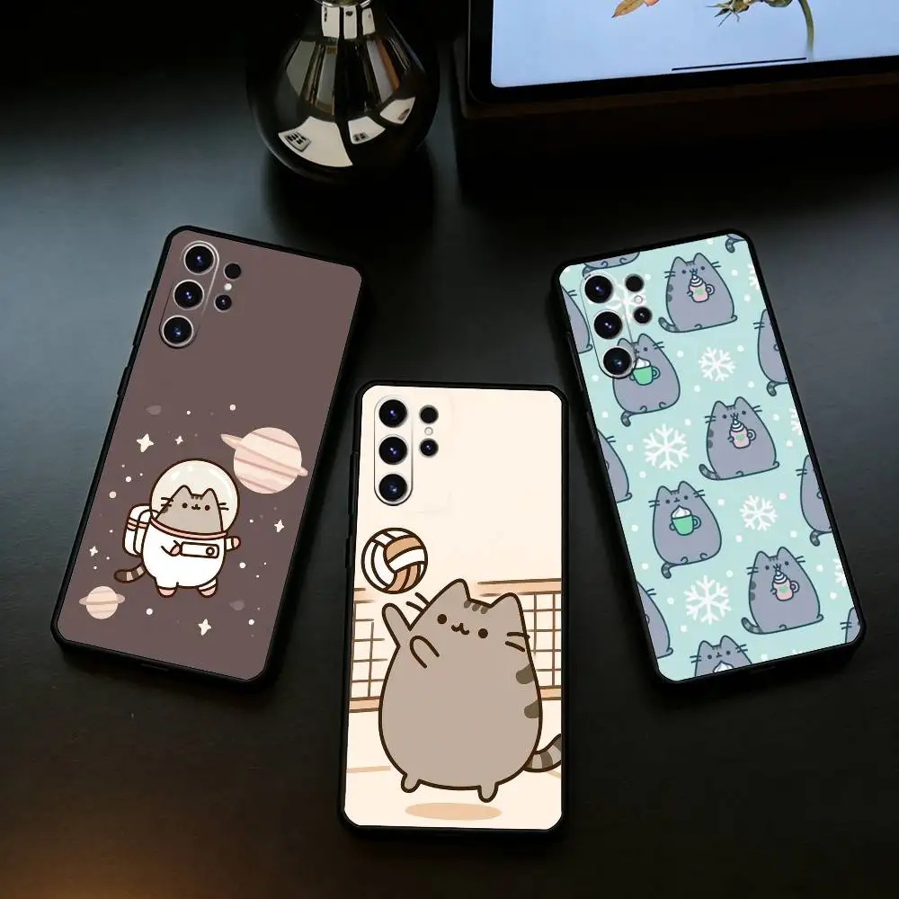 

Cute cat P-Pusheenes-es Phone Case For Samsung S26,S25,S24,S23,S22,S21,S20,S30,Ultra,Plus,Fe,Note,5G Black Cover