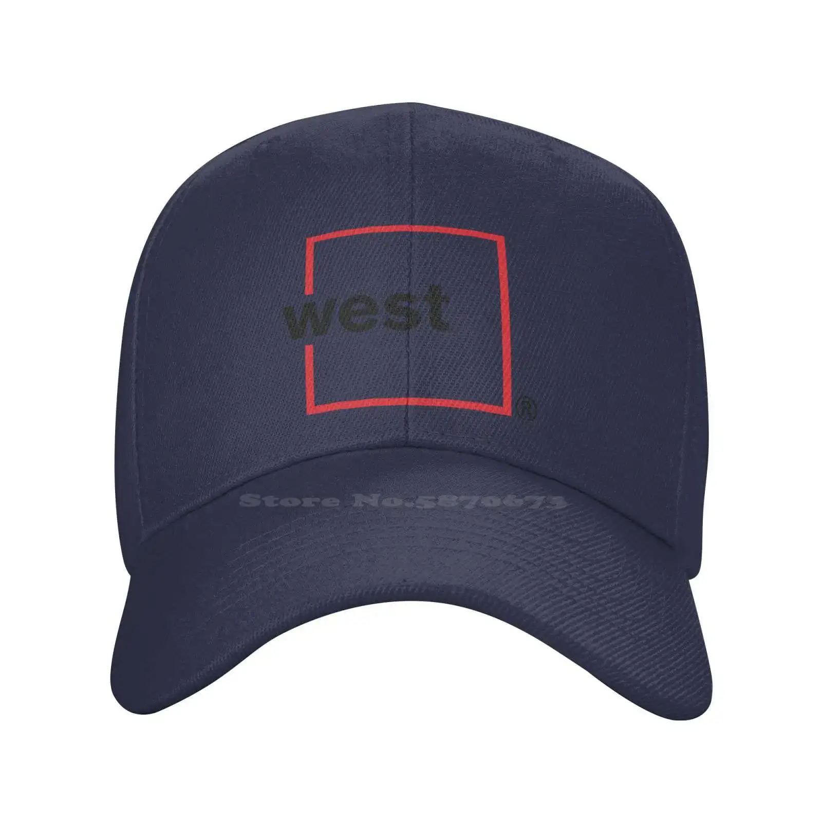 West Corporation Logo Print Graphic Casual Denim cap Knitted hat Baseball cap