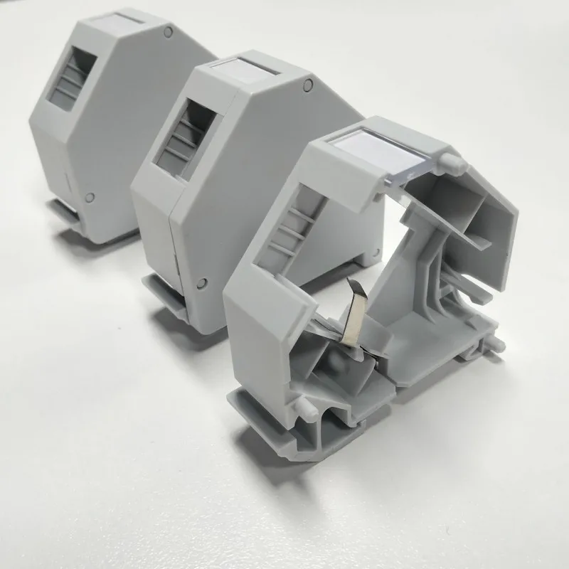 Din-Rail Mounting Adapter Keystone Jack Holder Housing For Module With Labeling Field Earth Spring IP20 Dust-Proof Laptops Box