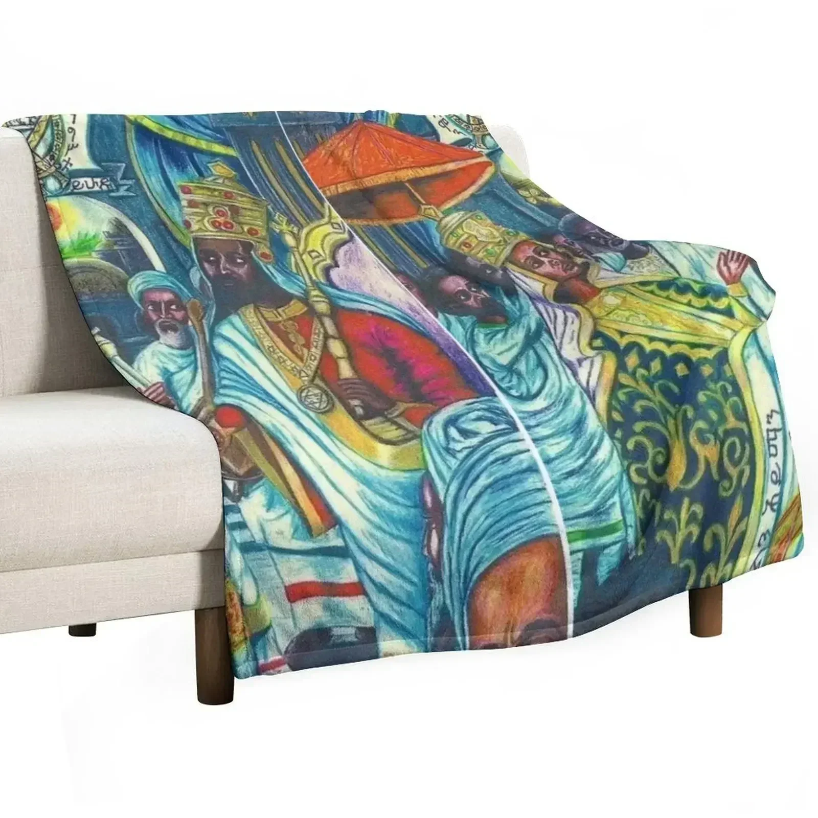 

King Solomon And Queen Sheba Throw Blanket Ultra Plush Cozy Blanket for Napping Sleeping