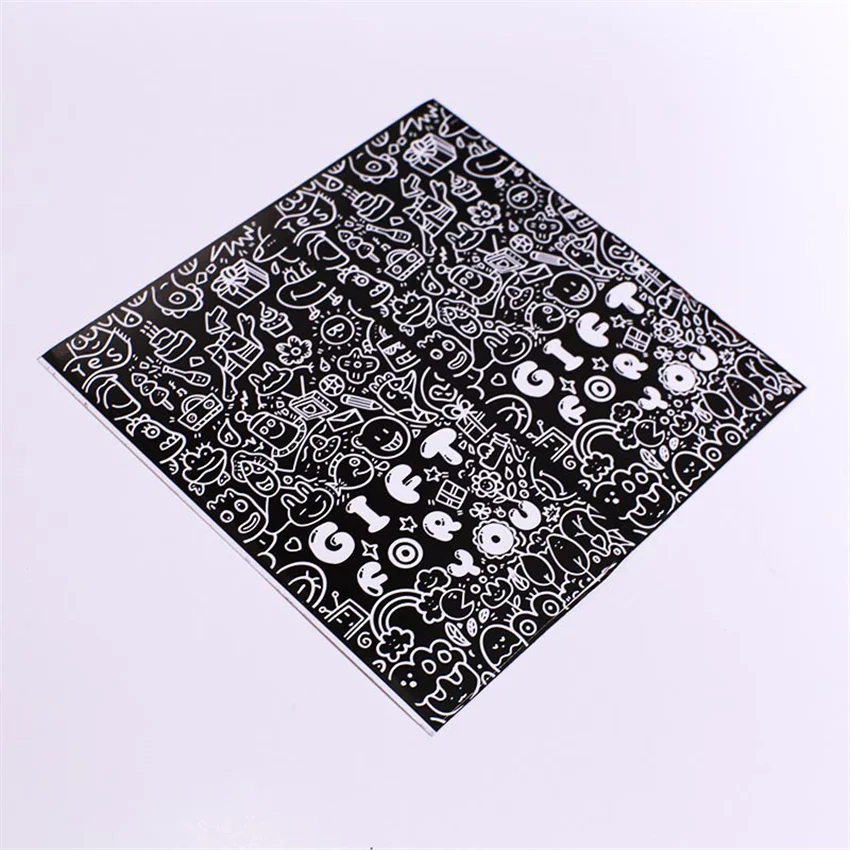 50pcs Rectangle Black & White Graffiti Stickers \