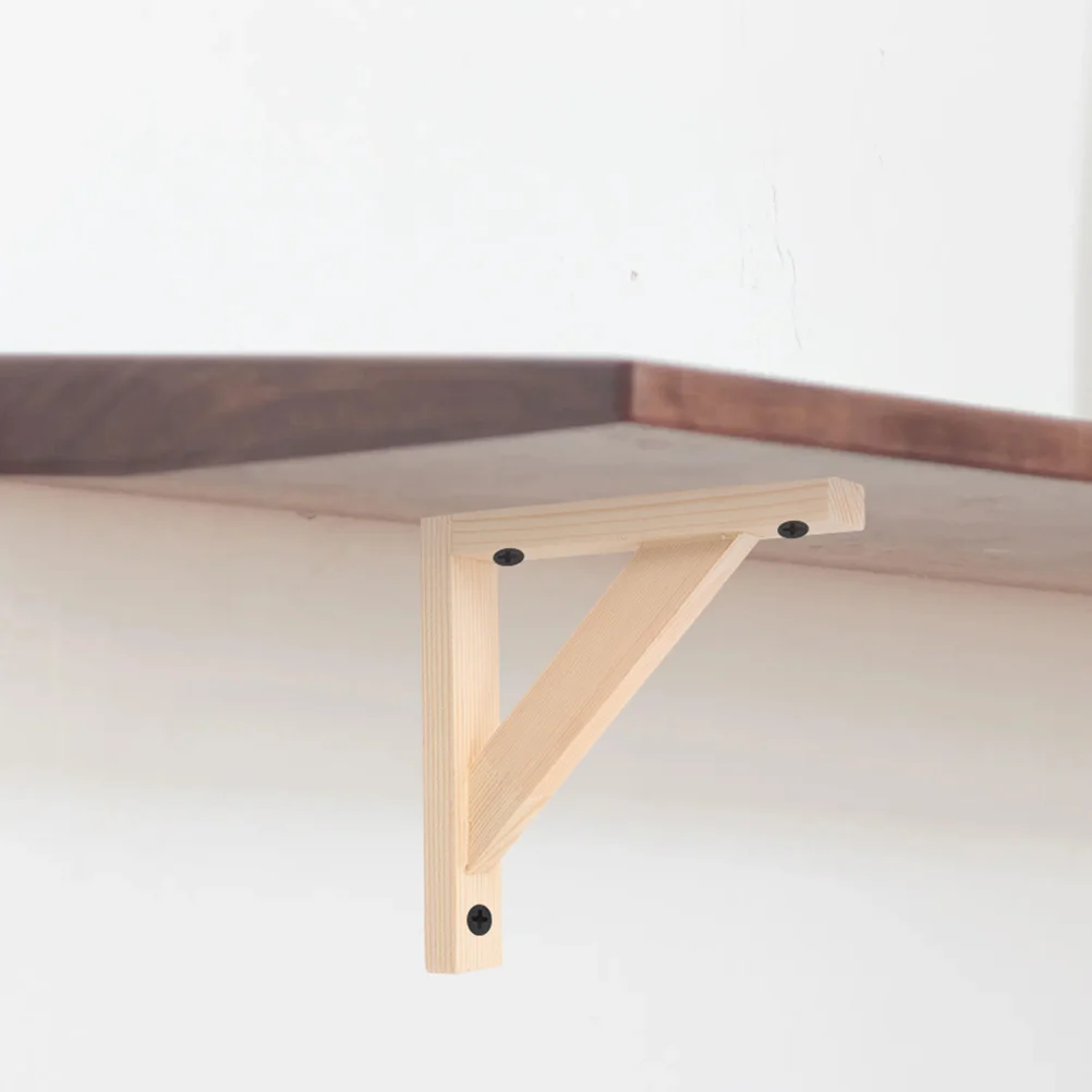 

2pcs Wooden Triangle Shelf Brackets Heavy Duty Wall Mount Support For Home Office Garage Garden Floating Shelves Bracket