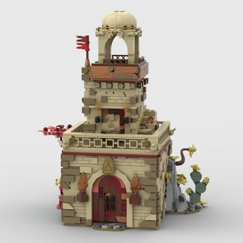 Castelo medieval modelo moc edifício torre árabe modelo tecnologia presente city vista de rua construção diy montagem conjuntos de férias brinquedos
