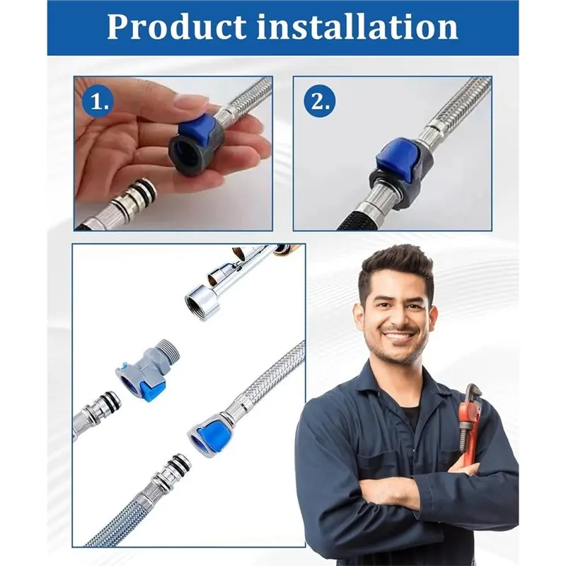 SEWS-Kitchen Faucet Hose Replacement Kitchen Faucet Hose Replacement With G1/2 & M15x 1Mm Connections