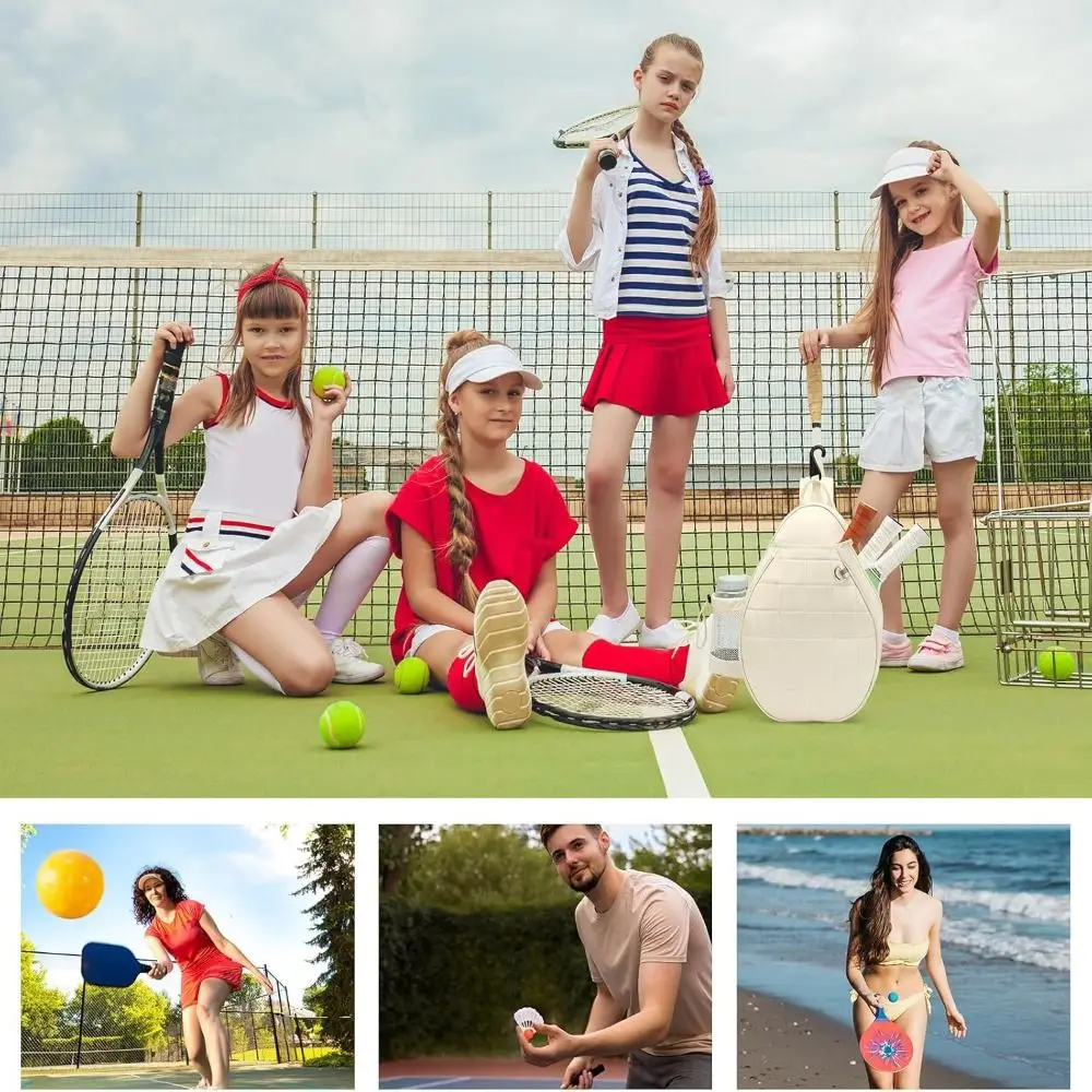 Crossbody Tennis Racket Bag Adjustable Large Capacity Tennis Crossbody Bag Pure Color One Shoulder Sports Fitness Bag Gym