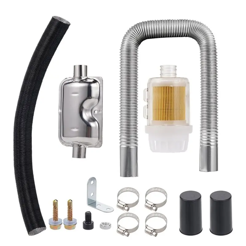 

X39A-Universal Parking Heater Exhaust Kit With Air Filter Intake Pipe Set For 12V/24V/220V Systems- 2KW/5KW/8KW Power Options