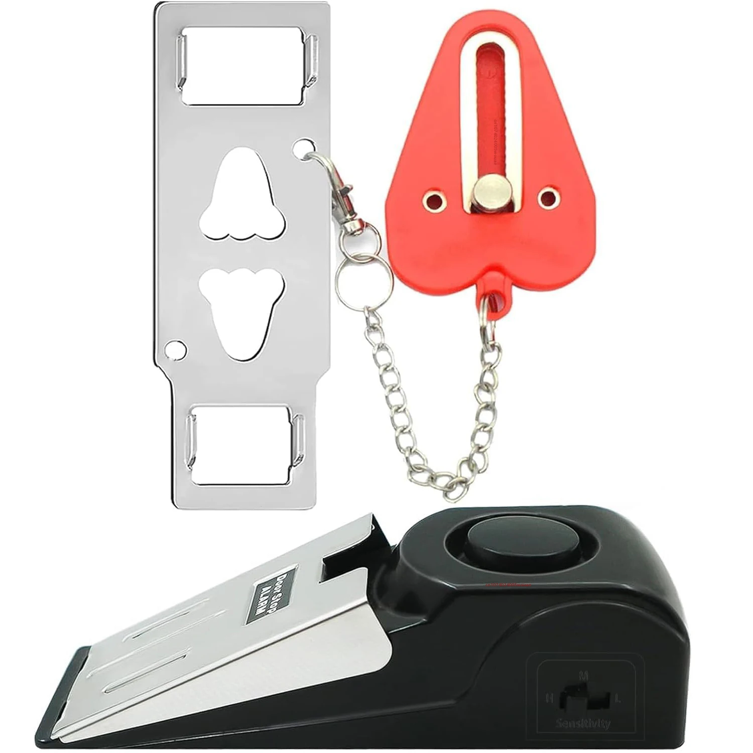 

Portable Door Lock Door Stop Alarm Set Dual Protection Home Security Door Kit Travel Hotel Lock Devices Pocket Self Defensey
