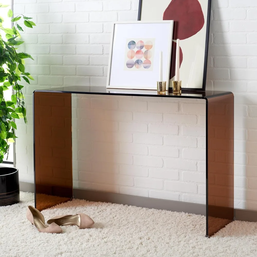 

Amber Tempered Glass Console Table (Fully Assembled)