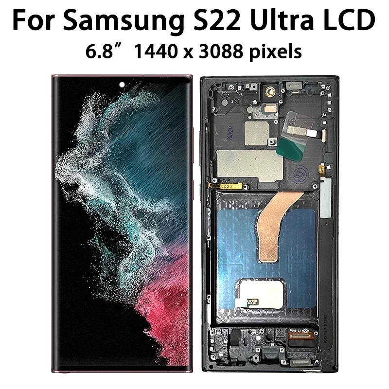 TFT New Quality For Samsung S22 Ultra S908 S908B S908U S908W S908E LCD S22Ultra Display Touch Screen Digitizer Assembly