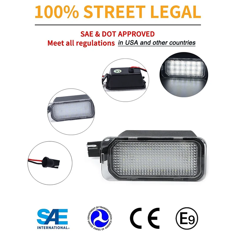 2x Car LED Number Plate Light Lamp For Ford C-Max Fiesta Galaxy Ka Ranger S-Max New OE/OEM 1504964