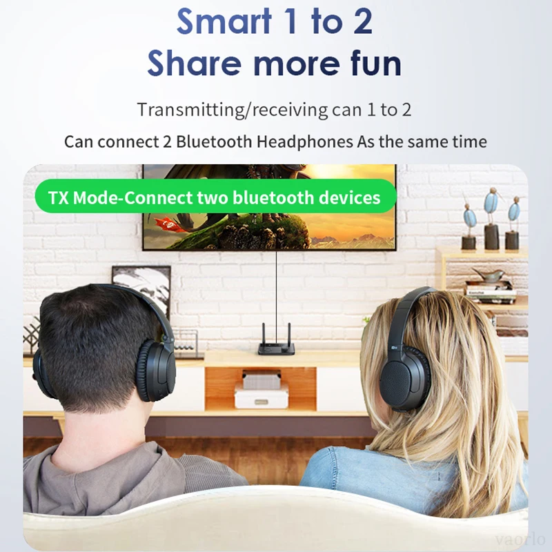 멀티포인트 블루투스 5.3 오디오 송신기 수신기, 3.5mm AUX 2 RCA 스테레오 음악 무선 어댑터, 자동차 TV PC 스피커용, 2-in-1