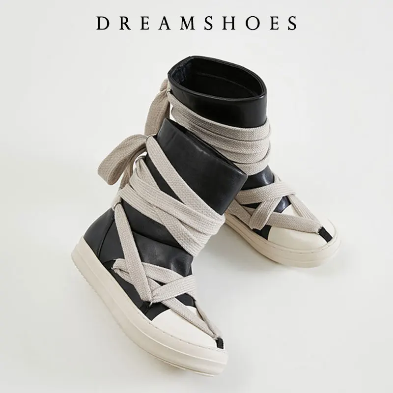 2025 New Sneakers Shoes Woman Men\'s Casual ShoesLace-up Thick Bottom High Top Shoes Canvas Punk Couple Trend Shoes