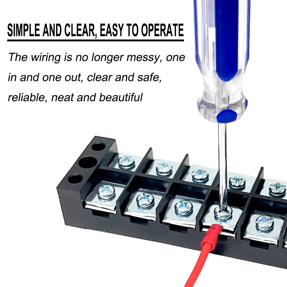 DIGRAY TB4506 Terminal Block Fixed Strip 600W 45A/6-Position Terminal Block