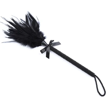 35CM Feather Nylon Rope Equestrian Paddle,Horse Whip,Costumes Performance Props Spanking Paddle for Cosplay
