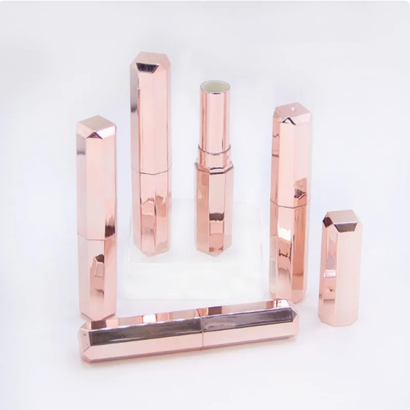 10-100pcs Lip Balm Container Direct Filling Lipstick Tube High-end Bright Rose Gold Lipstick Tube Empty lipstick shell
