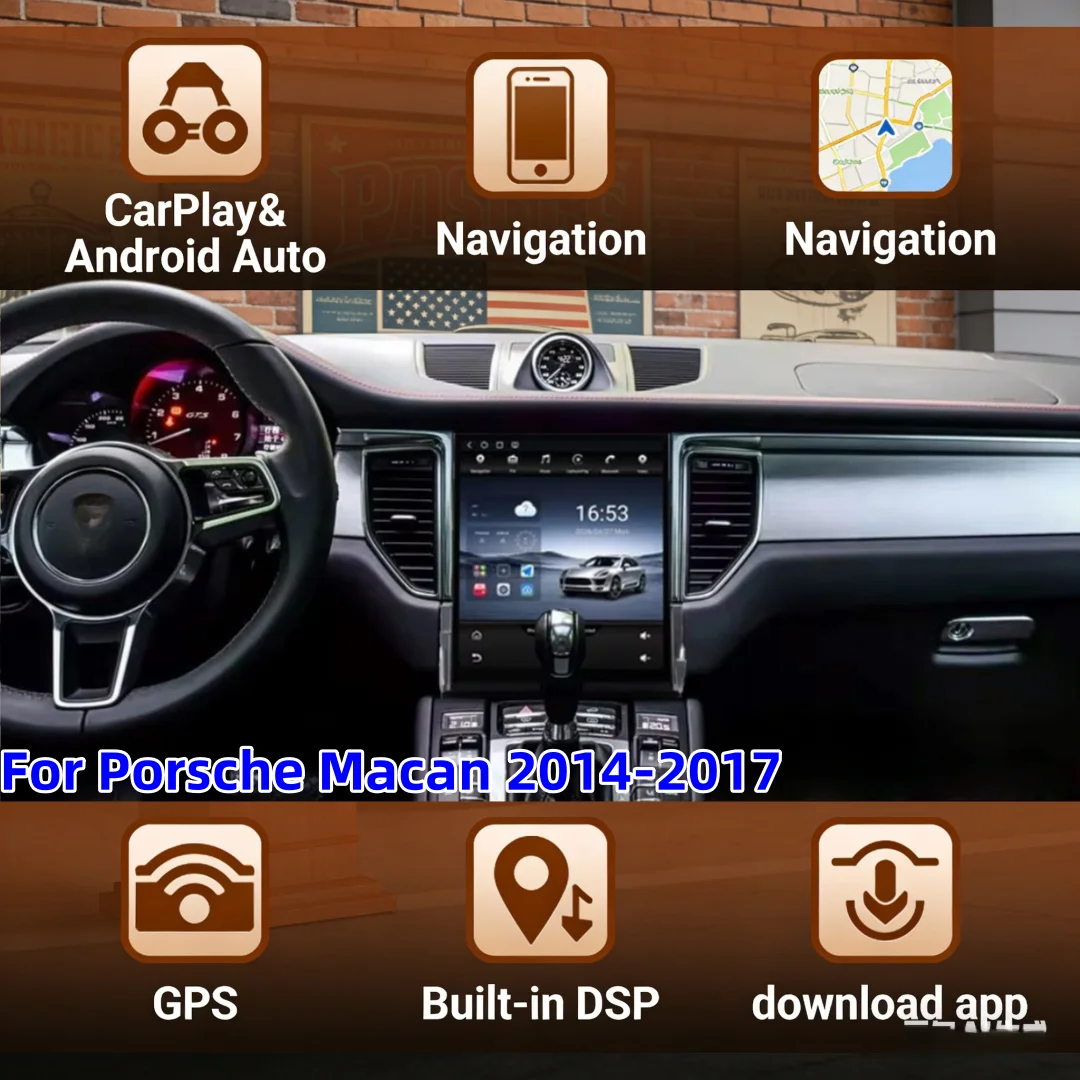 

11.3″ Car Multimedia Video Player For Porsche Macan 2014-2017 Upgrade GPS Navigation Wireless Android13 auto Carplay 4G wifi DSP