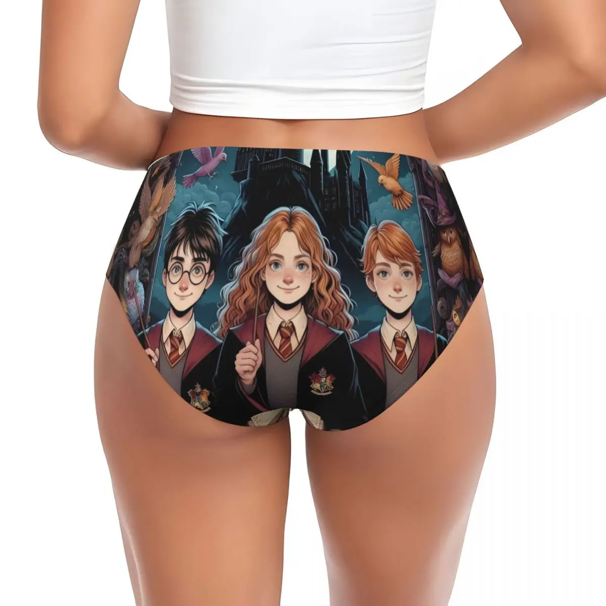 Calcinha feminina personalizada com estampa H-Harryes, roupa íntima feminina macia e milagrosa