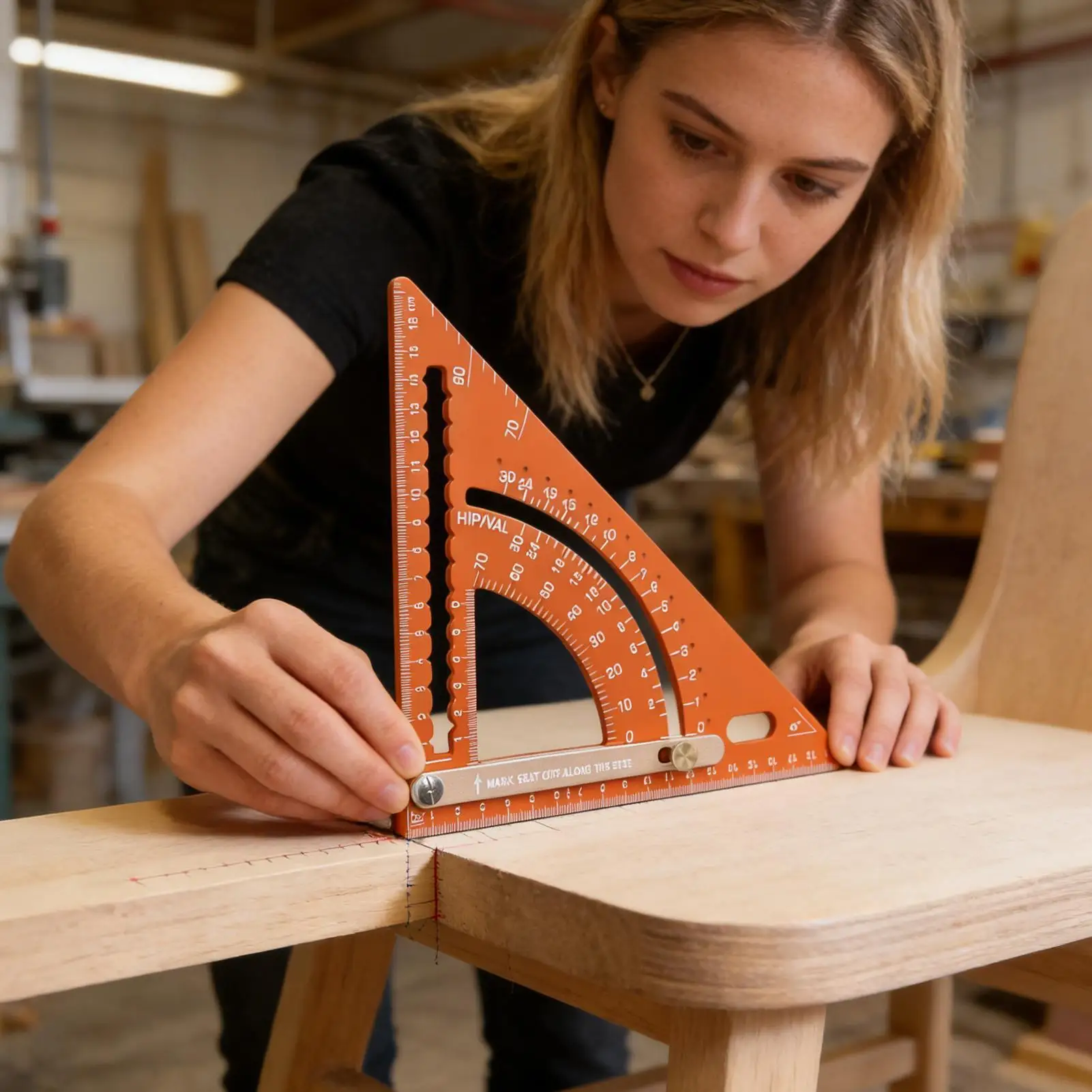 Carpenter Square Tool Adjustable Angle Measuring Layout Triangle Ruler Construction Square For Men Professionals Hobbyists Women