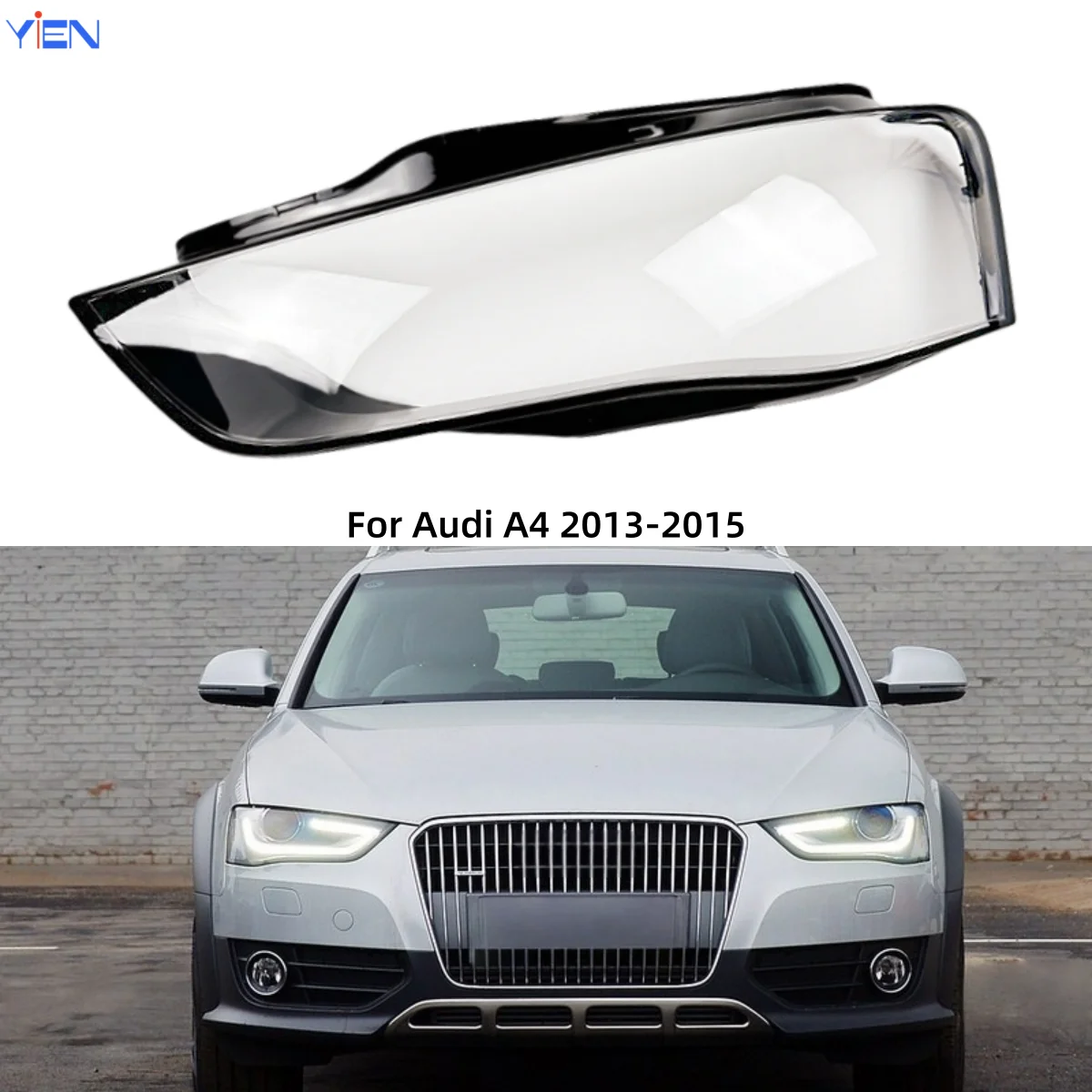 

For Audi A4 2013 2014 2015 Accessories Car Front Headlight Cover Glass replacement Car Front Headlight Lens Cover Lights Shell
