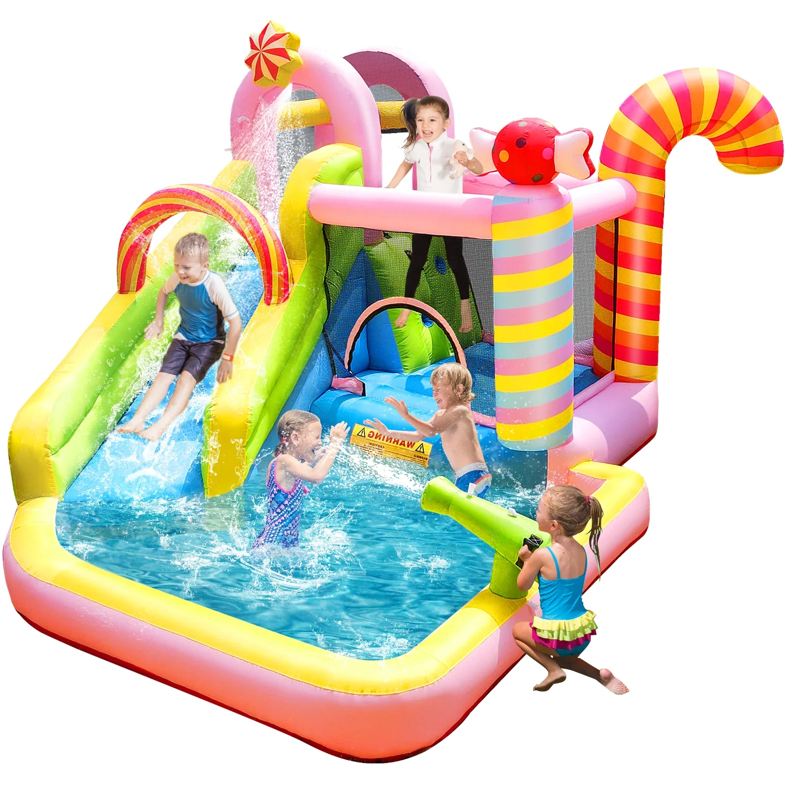 

New Design Hot Selling Oxford Cloth Children's Candy Trampoline Water Slide Bounce Bed Commercial Bounce House Jump Castle