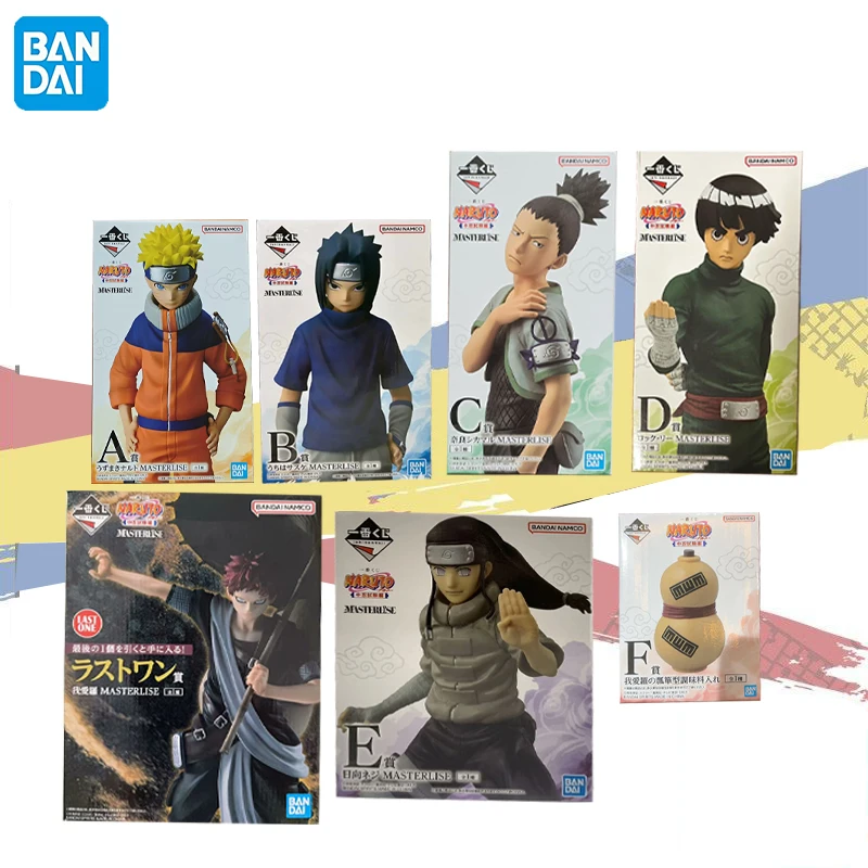 

В наличии оригинальная фигурка BANDAI Ichiban Kuji Naruto Chunin Exam Uchiha Sasuke Rock Lee Hyuga Neji Gaara, аниме-модель, натуральная игрушка