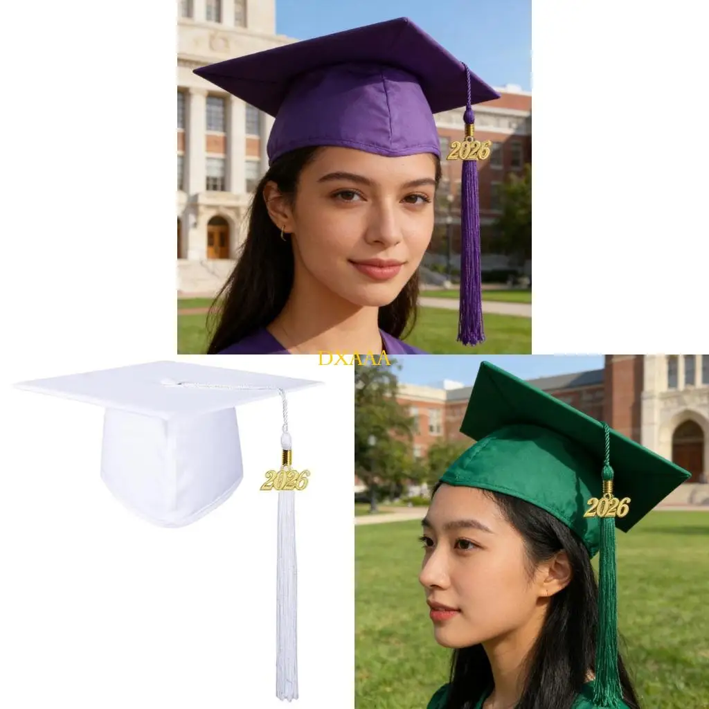 DXAA Multi Functional Graduation Hat for Adult 2026 Ceremonies Comfortable Cloth Fabric Photo Props