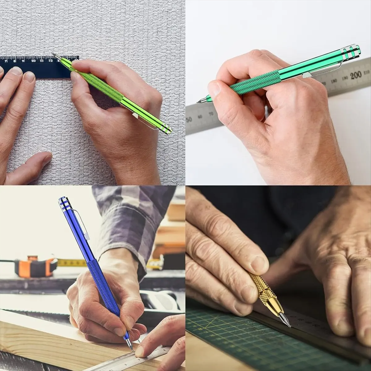 【~ New A64E】Color Scriber with Magnet,A Ruler,with Extra 21Replacement Marking Tip,for Glass/Ceramics/Metal Sheet B