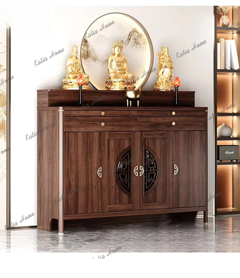 PG  table incense table, altar cabinet, tribute table for Bodhisattva God of Wealth, new Chinese vertical cabinet