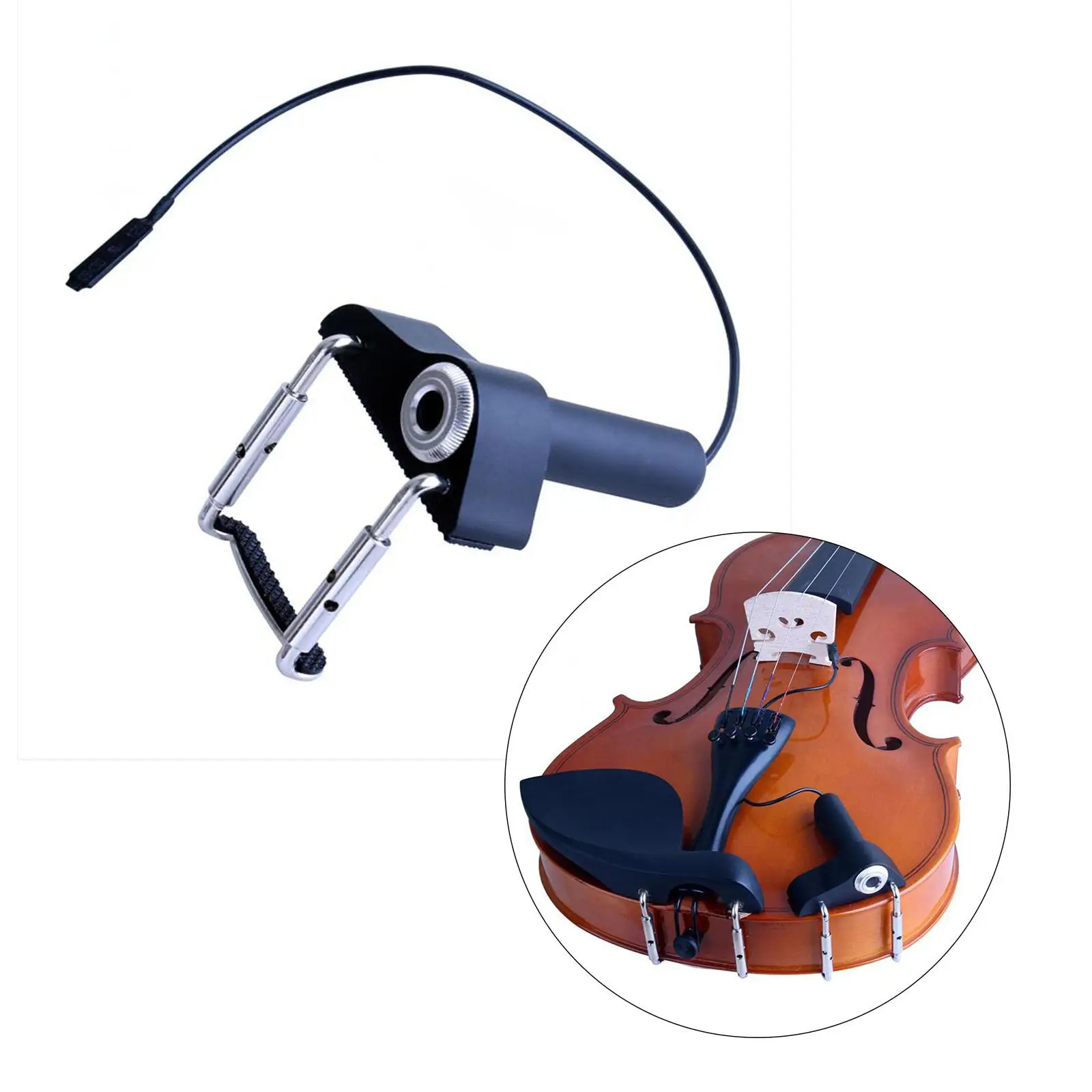 Microfone Pickup Piezo, Acessórios para Instrumentos Profissionais, portátil para Bandolim Banjo Guitarra Acústica, Ukulele, Preto