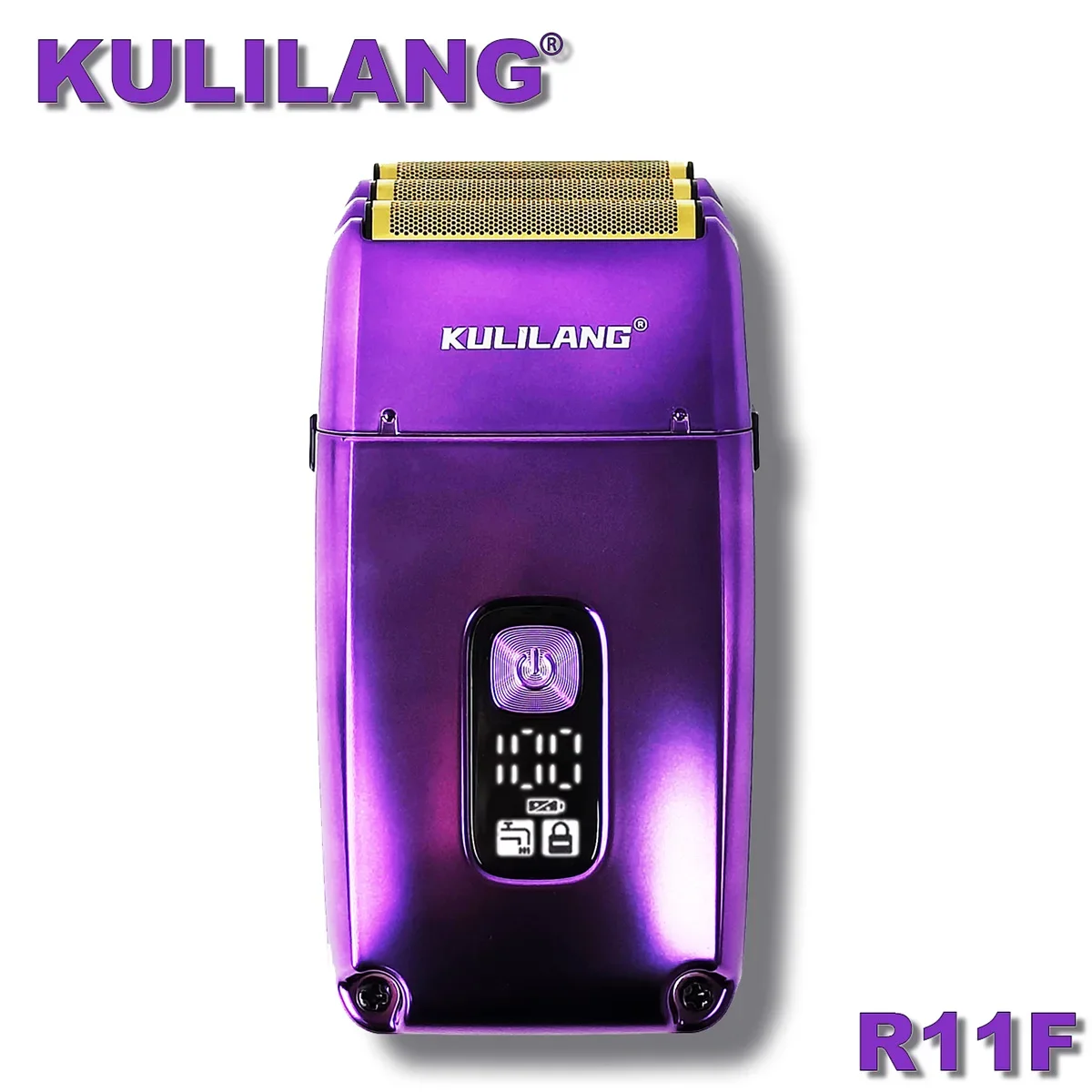 KULILANG R11F Purple Professional Electric Hair Shaver Oil Head Gradient Titanium Plated  Knife Net Hair Salon Trimmer