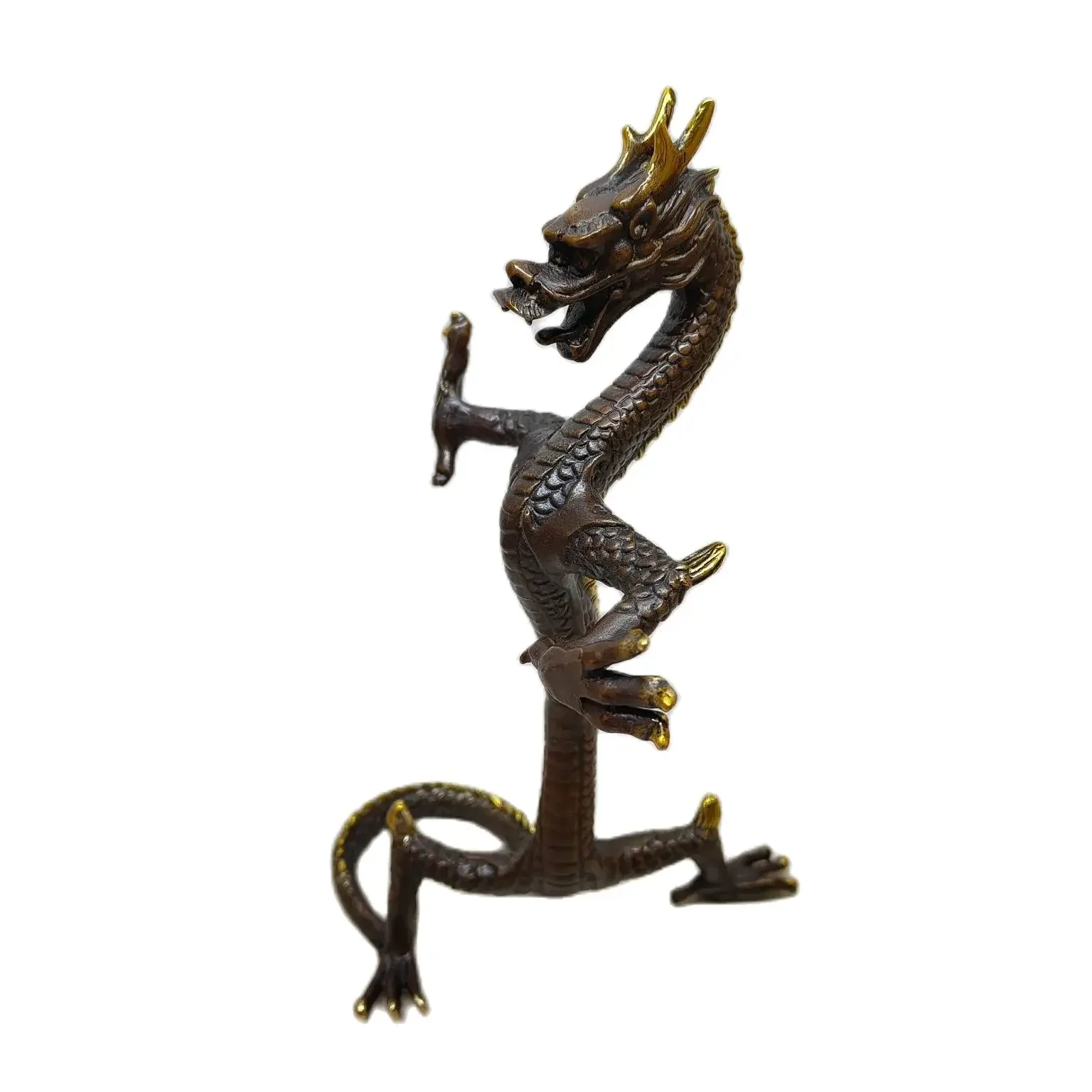 Wholesale Feng Shui Divine Beasts, Zodiac Dragons, Home Furnishings, Living Room Decorations, Purple Copper Gilded Standing Dra